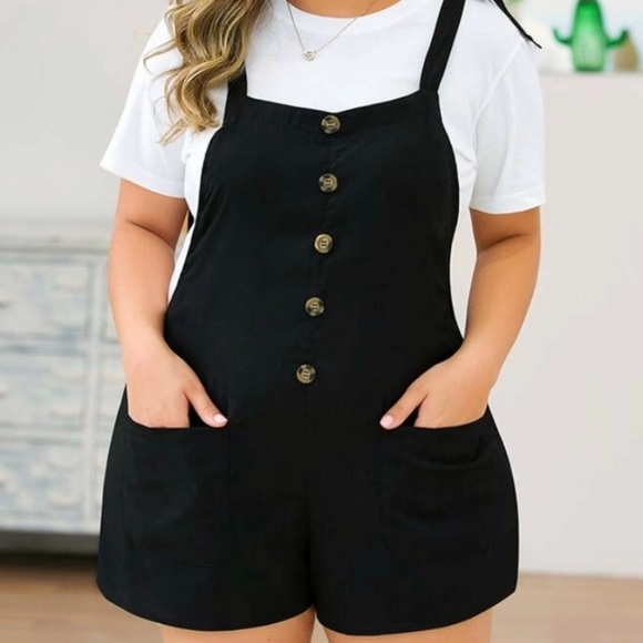 SHEIN Pants - SHEIN Tie Shoulder Overalls
